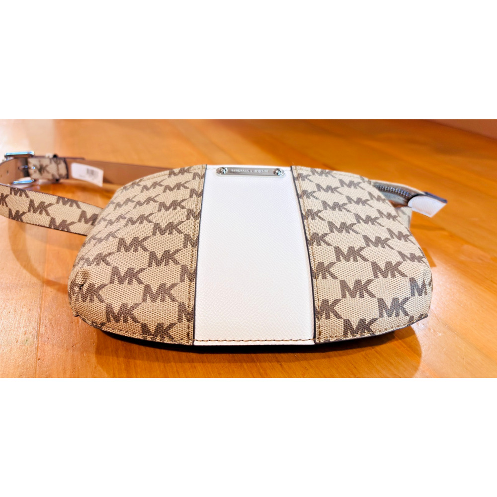 Michael Kors MK Monogram Belt Bag Waist Pouch S/M Beige Brown NWT Designer Bag